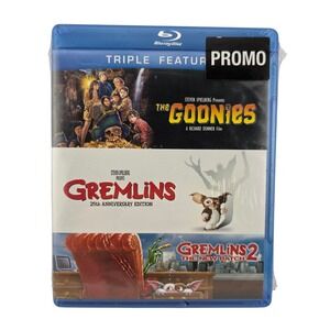 The Goonies Gremlins 1 & 2 Triple Feature Blu-ray Sealed Promo Warner Bros